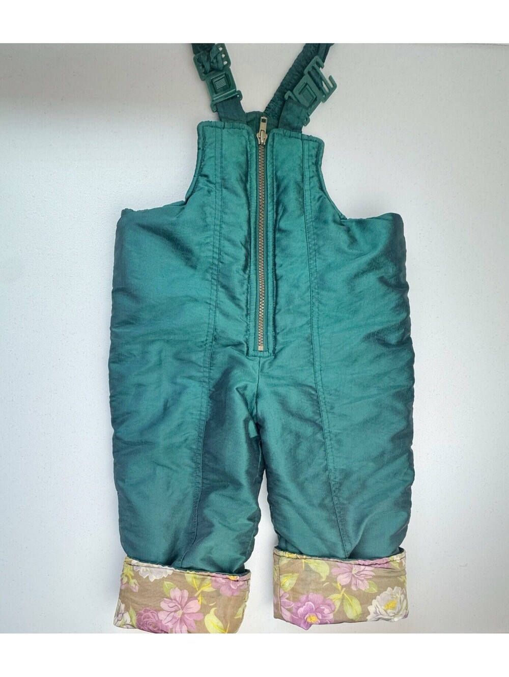 Vintage Bib Snowpants w/ Floral Cuffs Size 2